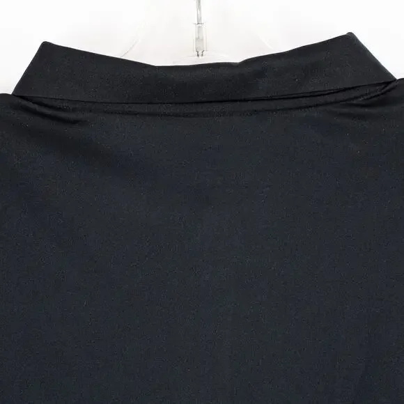 Men’s Black Long-Sleeve Polo Shirt L Lightweight Breathable Polyester | Gradual - Picture 8 of 9